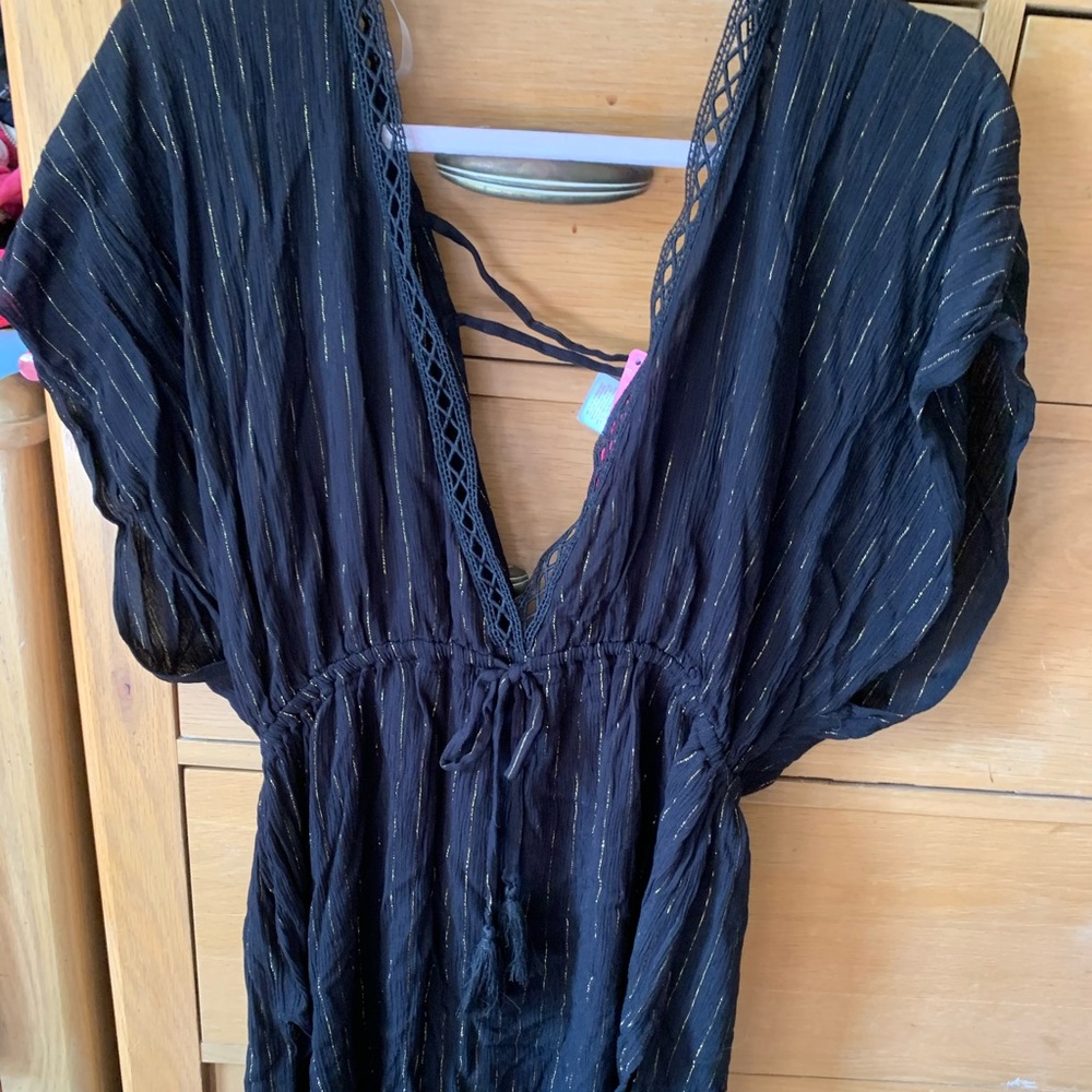 NWT Black and Gold Cover Up